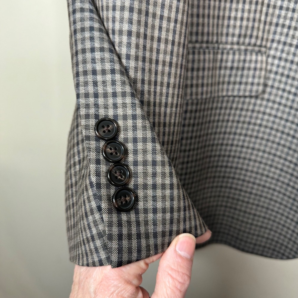 Lauren Ralph Lauren Brown Checkered Polyester Blend Sport Jacket/Blazer 46L - Picture 11 of 13